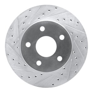 Jeep Grand Cherokee Brake Rotor (1) - Front Left - R1 Concepts - Drilled & Slotted - Silver - `99-`04 Jeep Grand Cherokee Brake Rotor (1) - Front Left - R1 Concepts - Drilled & Slotted - Silver - `99-`04